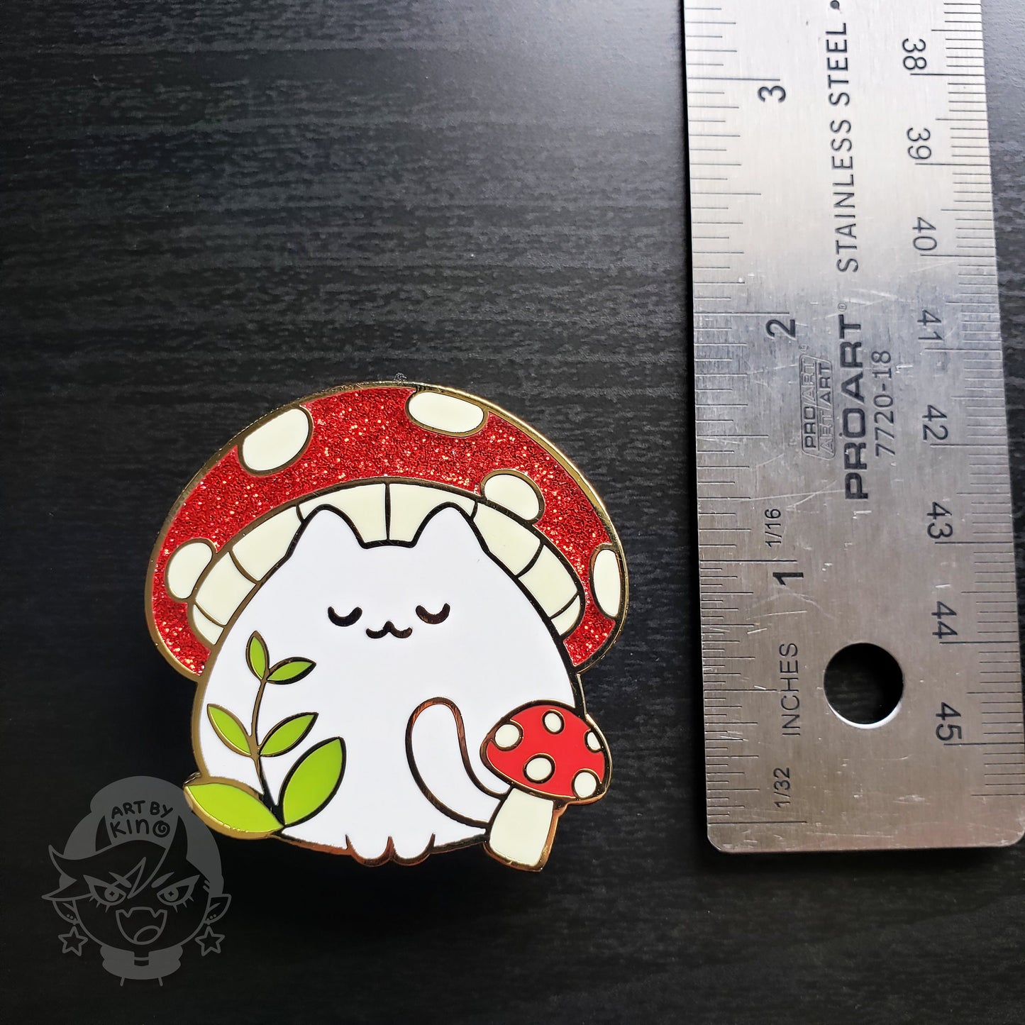 Mushroom Cat Enamel Pin