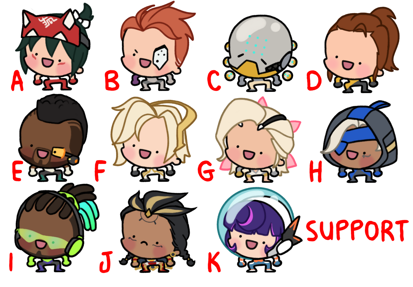 OW2 Support Mini Charms