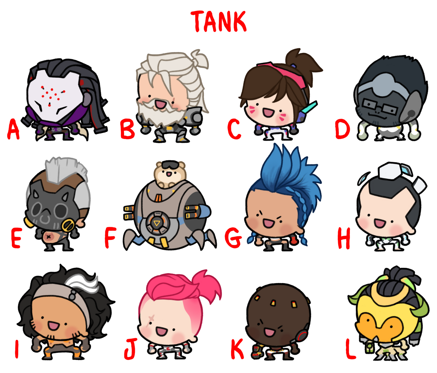 OW2 Tank Mini Charms