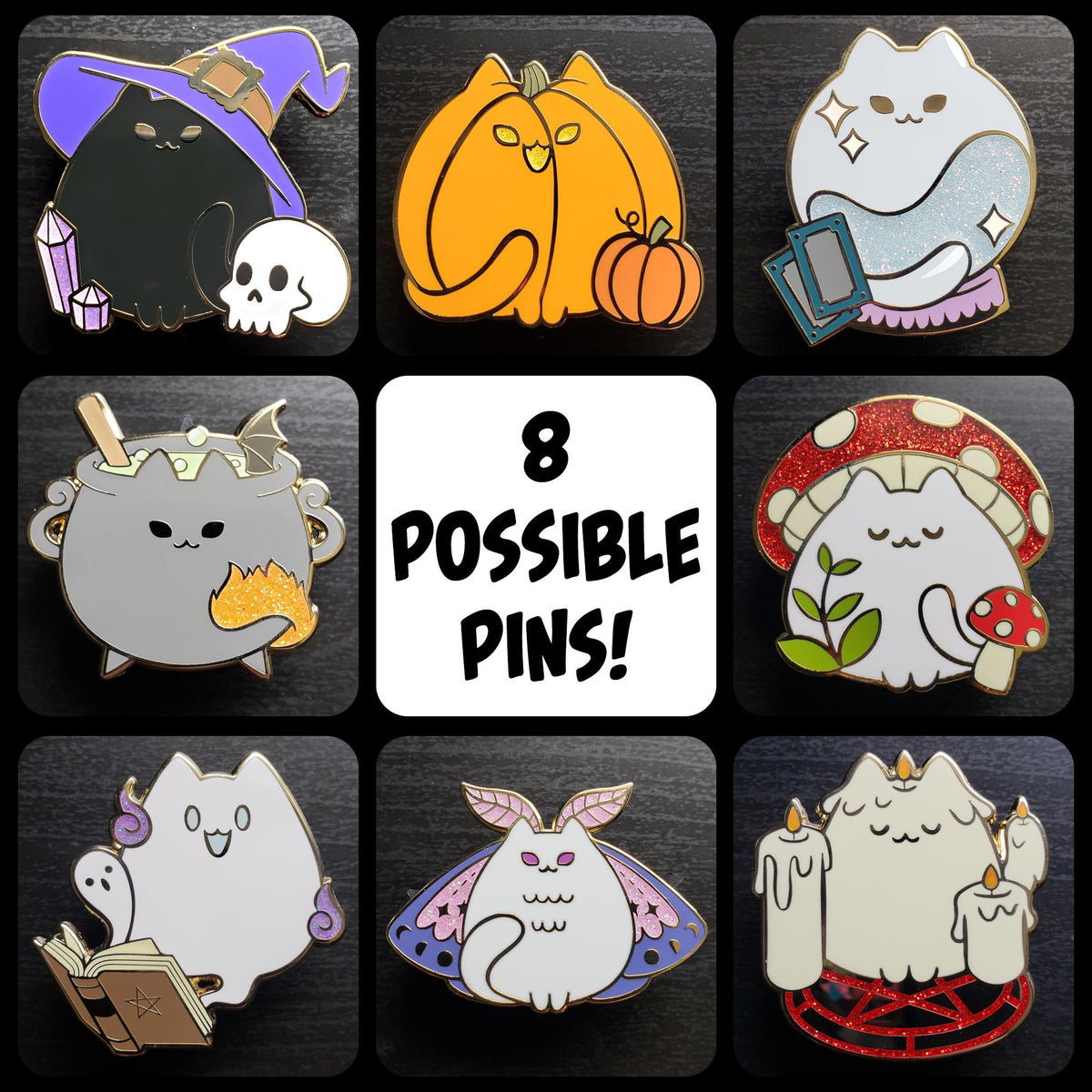 Magic Cat Pin Mystery Cat Pins – Art by Kino