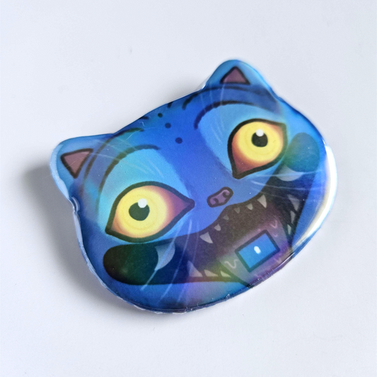 Silly Tiger Cat Button