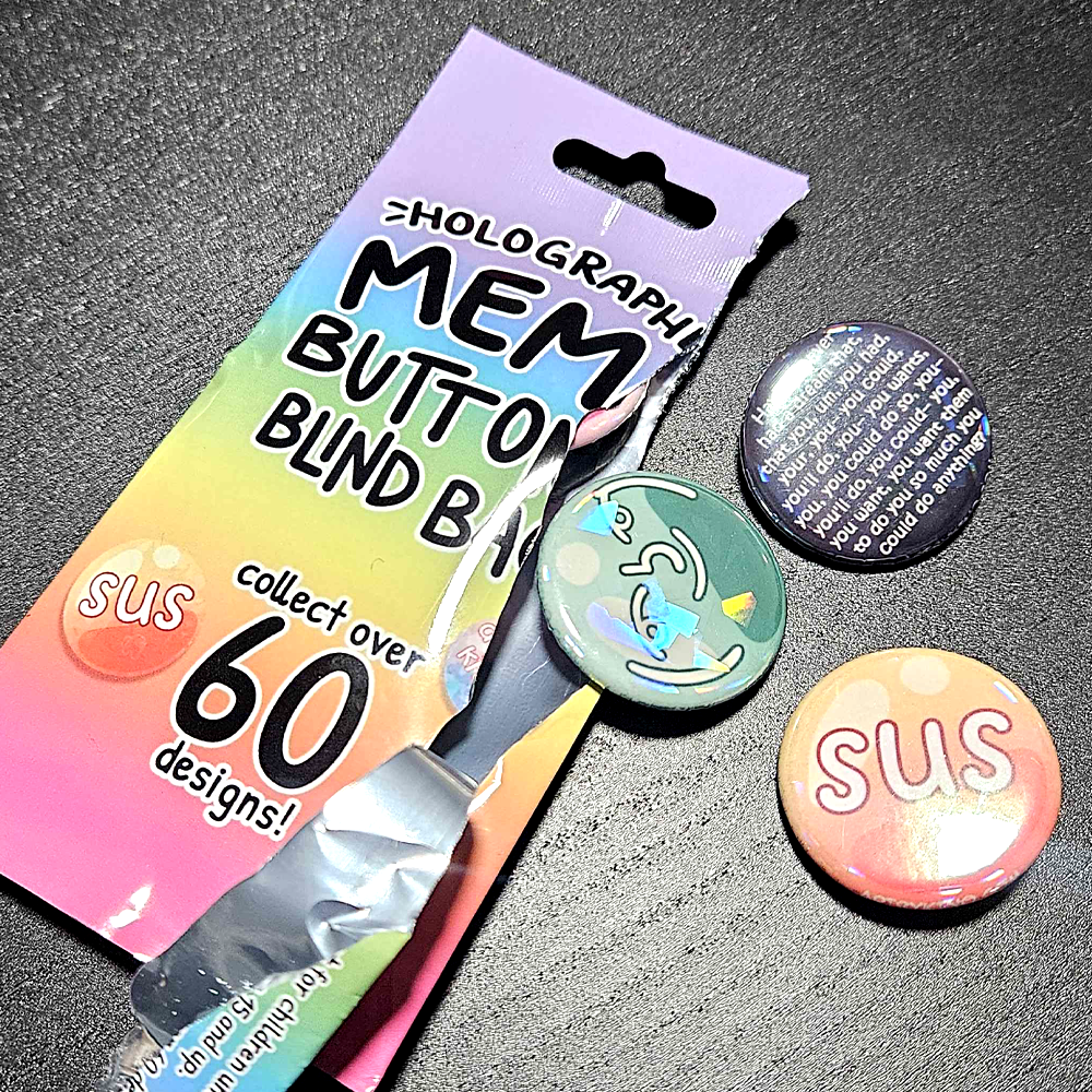 Holographic Meme Button Blind Bag